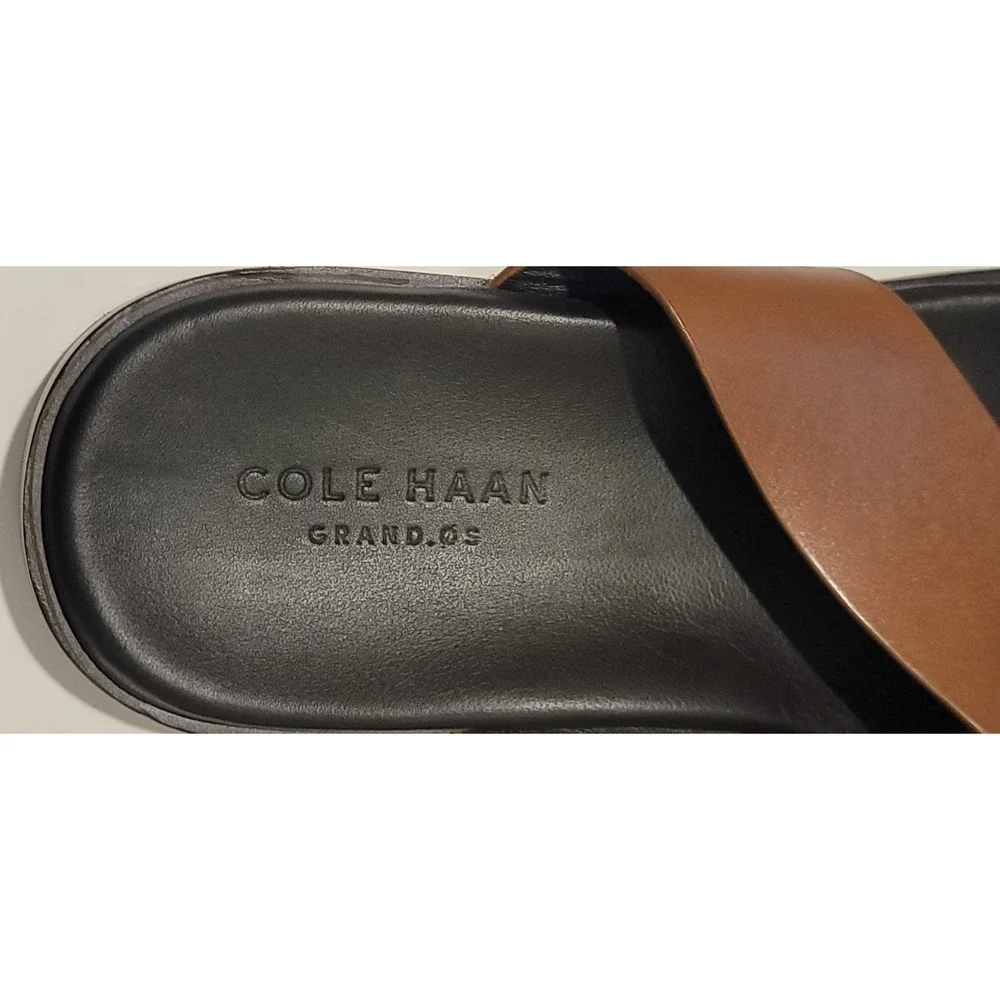 Cole Haan Men's Nantucket Brown Leather Cross Strap Sandals C30536 Sz 13M
